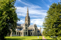 Salisbury Cathedral in Morning Sunshine