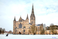 Salisbury Cathedral in the Snow