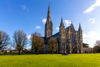 Salisbury Cathedral. bathed in Winter Sunshine